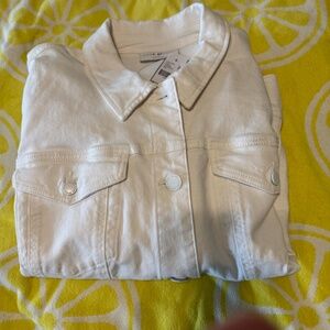 Lane Bryant White Jean Jacket NWT
